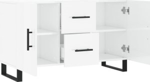 vidaXL Komoda, biała z połyskiem, 100x36x60 cm materiał drewnopochodny 5