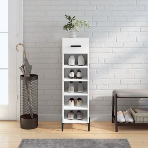 vidaXL Szafka na buty, biała, 30x35x105 cm, materiał drewnopochodny 1