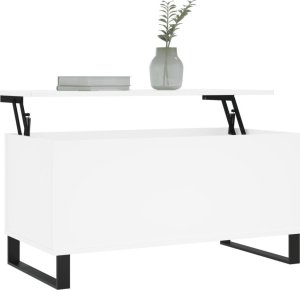 vidaXL Stolik kawowy, biały 90x44,5x45 cm 3