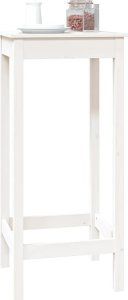 vidaXL Stolik barowy, biały, 50x50x110 cm, lite drewno sosnowe 4