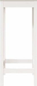 vidaXL Stolik barowy, biały, 50x50x110 cm, lite drewno sosnowe 6