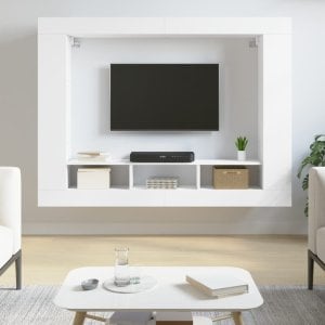 vidaXL Szafka pod TV, biała, 152x22x113 cm, materiał drewnopochodny Lumarko! 1