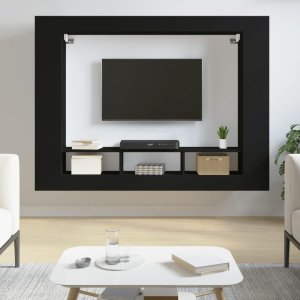 vidaXL Szafka pod TV, czarna, 152x22x113 cm, materiał drewnopochodny Lumarko! 1