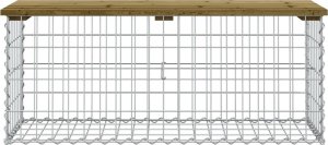 vidaXL Ławka ogrodowa z gabionem, 103x44x42 cm, impregnowana sosna 3