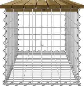 vidaXL Ławka ogrodowa z gabionem, 103x44x42 cm, impregnowana sosna 4