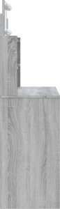 vidaXL Toaletka z oświetleniem LED, szary dąb sonoma, 96x40x142 cm 5