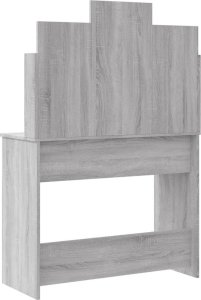 vidaXL Toaletka z oświetleniem LED, szary dąb sonoma, 96x40x142 cm 6