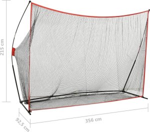 vidaXL Siatka treningowa do gry w golfa, 356x92,5x215 cm, metalowa 7