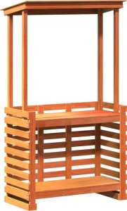 vidaXL Stolik barowy do ogrodu, z daszkiem, brąz, 112,5x57x195,5 cm 6