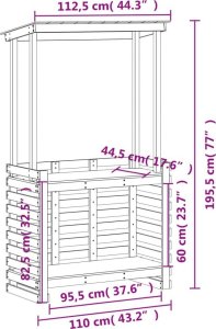 vidaXL Stolik barowy do ogrodu, z daszkiem, brąz, 112,5x57x195,5 cm 9