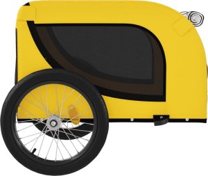 vidaXL Przyczepka rowerowa dla psa, żółto-czarna, tkanina i żelazo 6