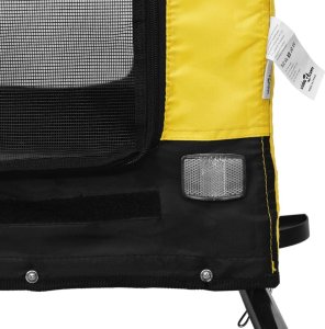 vidaXL Przyczepka rowerowa dla psa, żółto-czarna, tkanina i żelazo 9