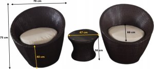 Bello Giardino Komplet mebli z technorattanu MODICO brąz 12