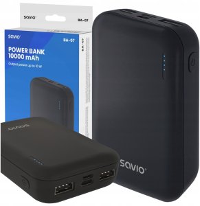 Powerbank Savio SAVIO BA-07 POWERBANK 10000 mAh, czarny 3