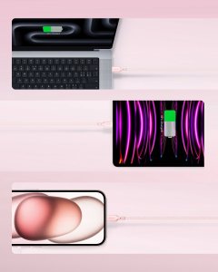 Kabel USB Innostyle USB-C - USB-C 2 m Różowy 3