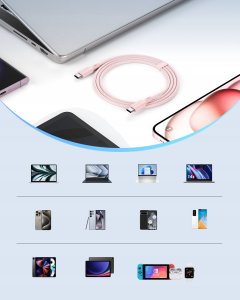 Kabel USB Innostyle USB-C - USB-C 2 m Różowy 7