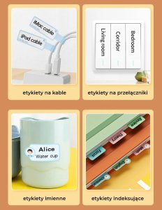 Drukarka etykiet Niimbot D101 Przenośna drukarka termiczna + rolka etykiet 7