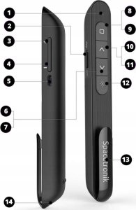 Spacetronik Prezenter laserowy wskaźnik punktowy wiązka pilot prezentacje konferencje Spcetronik SP-RCA06 9