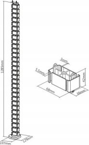 Organizer Spacetronik Prowadnica kablowa Spacetronik SPK-180B 130cm Organizer Czarny 16