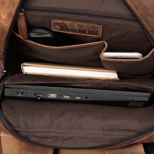 Plecak Beltimore Plecak skórzany na laptopa 15,6 biznesowy duży A4 pojemny brązowy premium Beltimore N09 3
