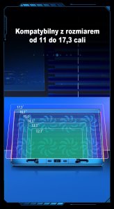 Podstawka chłodząca Mobilari PODSTAWKA CHŁODZĄCA POD LAPTOP-A 12-17' 8xVENT LED 13