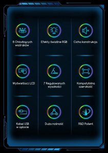 Podstawka chłodząca Mobilari PODSTAWKA CHŁODZĄCA POD LAPTOP-A 12-17' 8xVENT LED 3