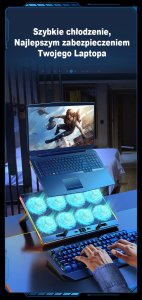Podstawka chłodząca Mobilari PODSTAWKA CHŁODZĄCA POD LAPTOP-A 12-17' 8xVENT LED 5