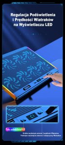 Podstawka chłodząca Mobilari PODSTAWKA CHŁODZĄCA POD LAPTOP-A 12-17' 8xVENT LED 10
