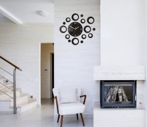 ModernClock Zegar Ścienny RING Koła 55 cm Wenge Cimny Brąz 2