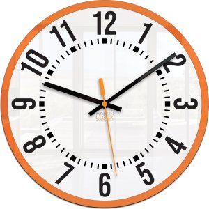 ModernClock Zegar Ścienny OSKAR Ramka Pomarańczowa 30 cm 1