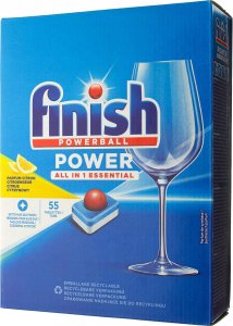 Finish Finish Powerball Power All in One Essential Lemon Tabletki do zmywarki, cytrynowe  55 sztuk 1