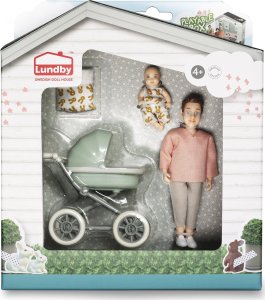 Micki Lalka Tata Lundby z Dzieckiem i Wózkiem 6