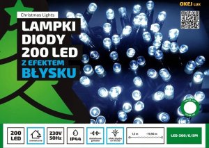 Lampki choinkowe Okej Lux Lampki choinkowe LED 200 7,2W ciepłe z efektem flash zewnętrzne OKEJ LUX 1