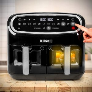 Frytkownica beztłuszczowa Duronic Duronic AF24 Airfryer XXL dwie komory po 4,5l  | frytkownica beztłuszczowa podwójna | na gorące powietrze piekarnik | temperatura 50-200 stopni 4