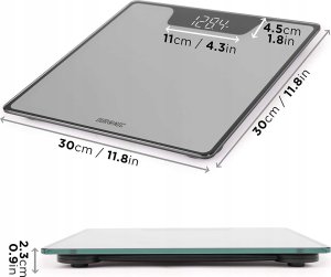 Waga łazienkowa Duronic Cyfrowa waga łazienkowa ze szkła hartowanego do 180 kg | cyfrowy wyświetlacz | dokładna waga elektroniczna | baterie w zestawie | samokalibrująca | zmiana jednostek kg, lb, st | smukła 2