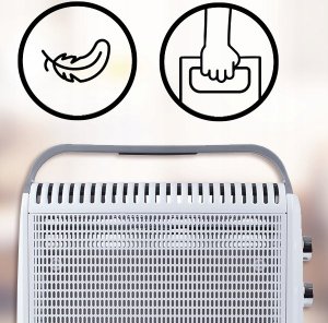 Grzejnik Duronic HV180 Grzejnik elektryczny przenośny 1800W z termostatem w technologii miki bezolejowy 2 programy grzewcze o dużej mocy 4