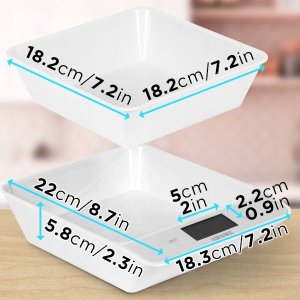 Waga kuchenna Duronic Duronic KS100 WH Elektroniczna waga kuchenna do 5kg biała cyfrowy wyświetlacz waga z ukrytą misą 3