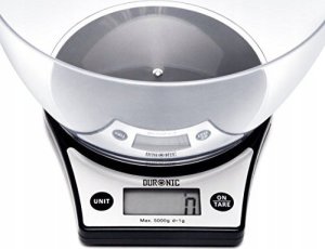Waga kuchenna Duronic Duronic KS6000 BKCR Elektroniczna waga kuchenna z misą | 5 kg | czarna waga | cyfrowy niebieski wyświetlacz | płaska 2