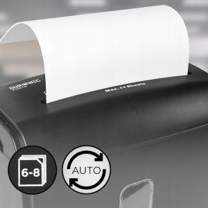 Niszczarka Duronic Duronic PS815 Mała niszczarka do dokumentów kosz 15 L moc 250W | do domu lub małego biura | kontrolna nad zapełnieniem | ścinki 35 x 4 mm | 6-8 x A4 jednocześnie | nablatowa lub podblatowa 3