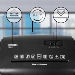 Niszczarka Duronic Duronic PS815 Mała niszczarka do dokumentów kosz 15 L moc 250W | do domu lub małego biura | kontrolna nad zapełnieniem | ścinki 35 x 4 mm | 6-8 x A4 jednocześnie | nablatowa lub podblatowa 4