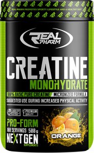 Real Pharm REAL PHARM CREATINE MONOHYDRATE PROSZEK 500G - Owoce leśne 1