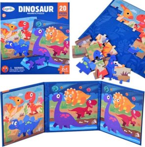 Jokomisiada Książeczka Puzzle magnetyczne Dinozaury 40  ZA4268 1