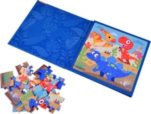 Jokomisiada Książeczka Puzzle magnetyczne Dinozaury 40  ZA4268 2