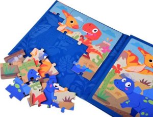 Jokomisiada Książeczka Puzzle magnetyczne Dinozaury 40  ZA4268 7