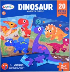 Jokomisiada Książeczka Puzzle magnetyczne Dinozaury 40  ZA4268 9