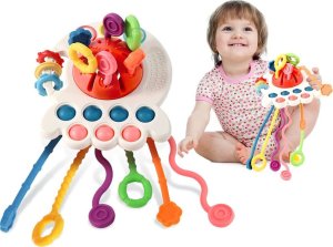 Jokomisiada Interaktywna zabawka sensoryczna 4w1 gryzak ZA4274 11