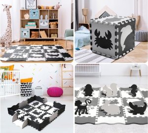 Jokomisiada Puzzle piankowe kontrastowa mata zwierzątka kształty ZA4783 3