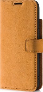 Surazo Skórzane etui na telefon RFID Wallet case - Nubuk Camel - TPU Czarne Apple iPhone 15 1