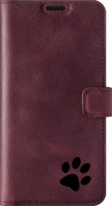 Surazo Skórzane etui na telefon RFID Wallet case - Burgund - Łapa czarna - TPU Czarne Google Pixel 8 Pro 1