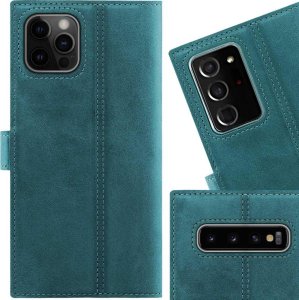 Surazo SURAZO Premium MJ - Skórzane Etui Na Smartphone Portfel z Klapką - Turkusowy + Łapa Samsung Galaxy A25 3
